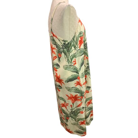 Large Pineapple Moon Tropical Print Slip Dress Rayon - Picture 5 of 8